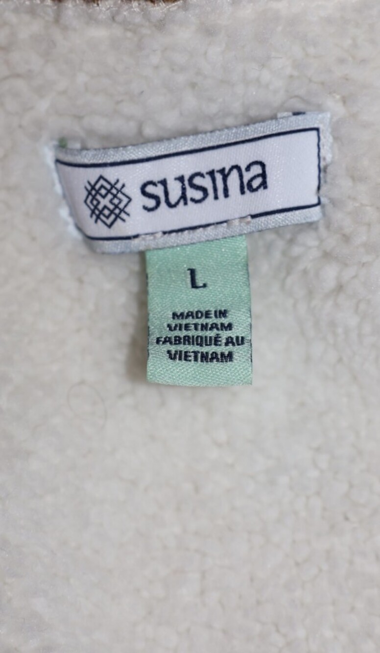 Susina Faux Suede Shearling-Lined Open Front Vest. - Picture 5 of 6